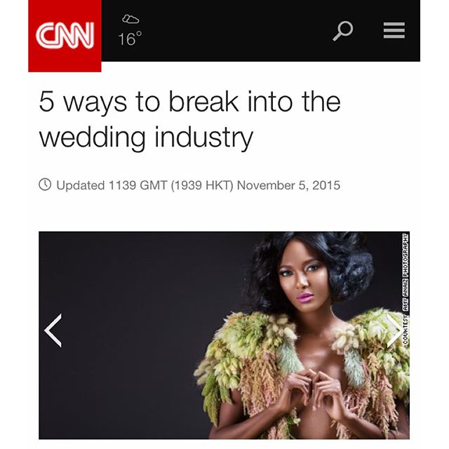 Ahh!! Featured today on @cnn today Read + Watch to hear how @jackienwobu editor in chief of @munaluchibride broke into the wedding industry and see me and @vaingloriousbrides @itsmisswu @juicylooks_mua inaction. (Link in profile ??) http://edition.cnn.com/2015/11/05/business/nigeria-news-bridal-wedding-industry/index.html