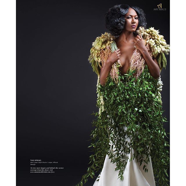 Bridal Floral Cape... Sign me up anytime!? Flawlessly made by @trfloraldesign  Featured now in Fall/Winter 2015 issue of @munaluchibride